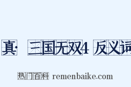 真·三国无双4反义词是什么意思的图片